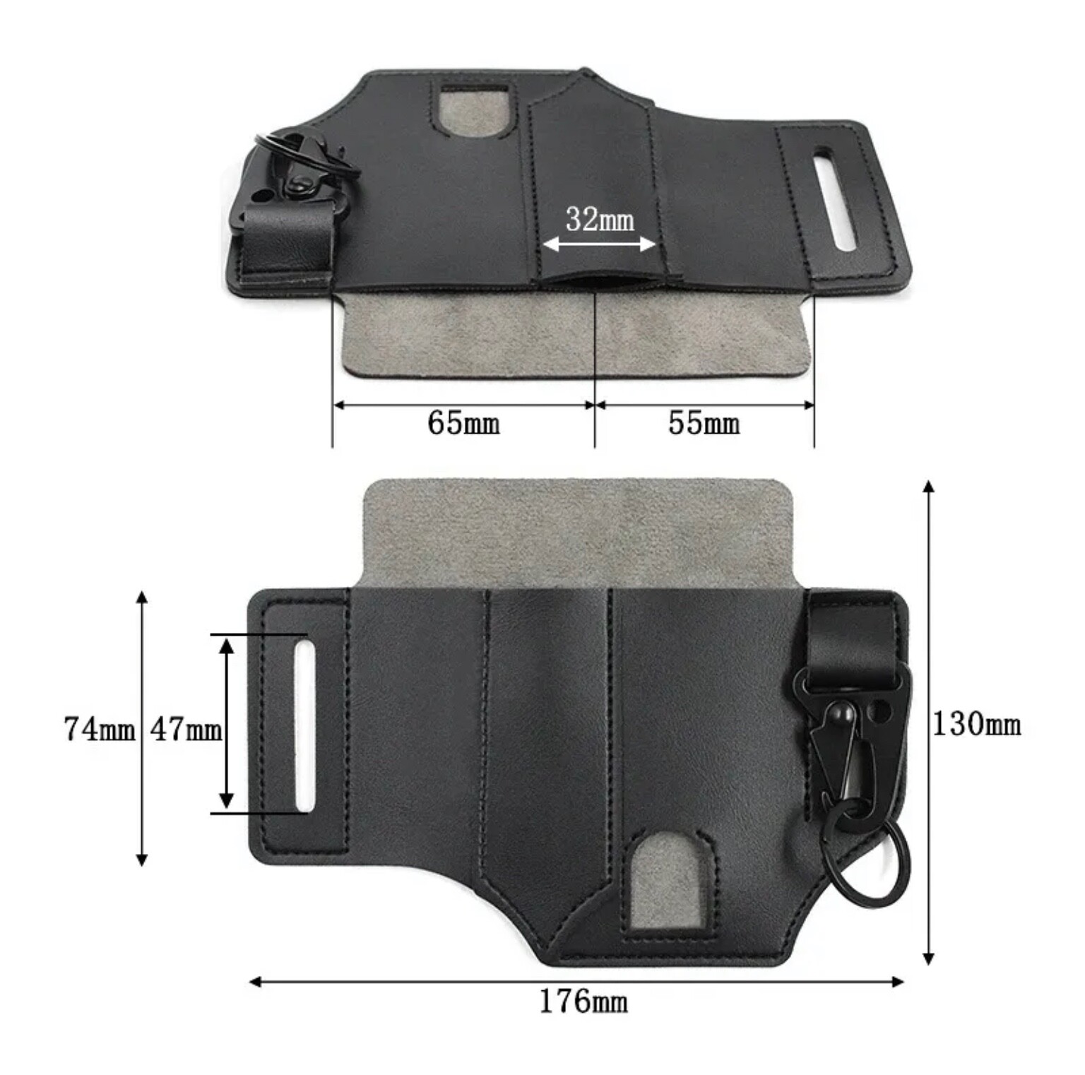 EDC Belt Organizer Multitool Leather Sheath for Leatherman Knife Pen Flashlight