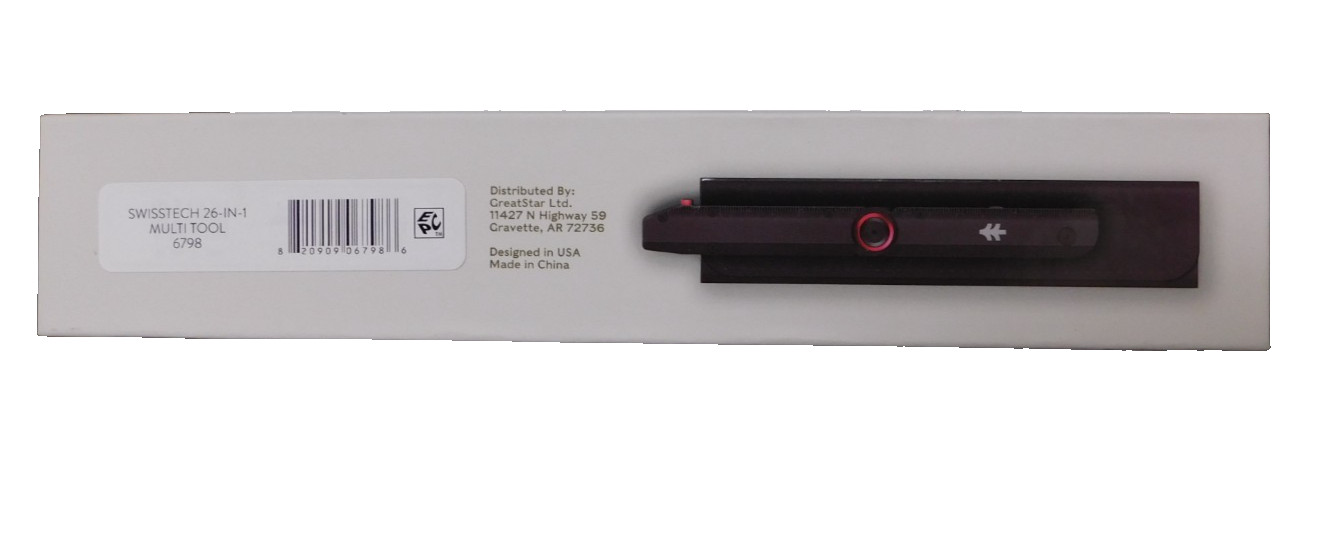 Swiss Tech Taktstock AUS-8 Steel Blade 26-in-1 Folding Multitool