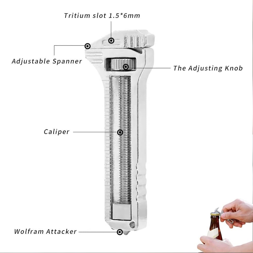 Compact Titanium Multi-tool Pocket Multitool Mini Wrench Bottle Opener Keychain