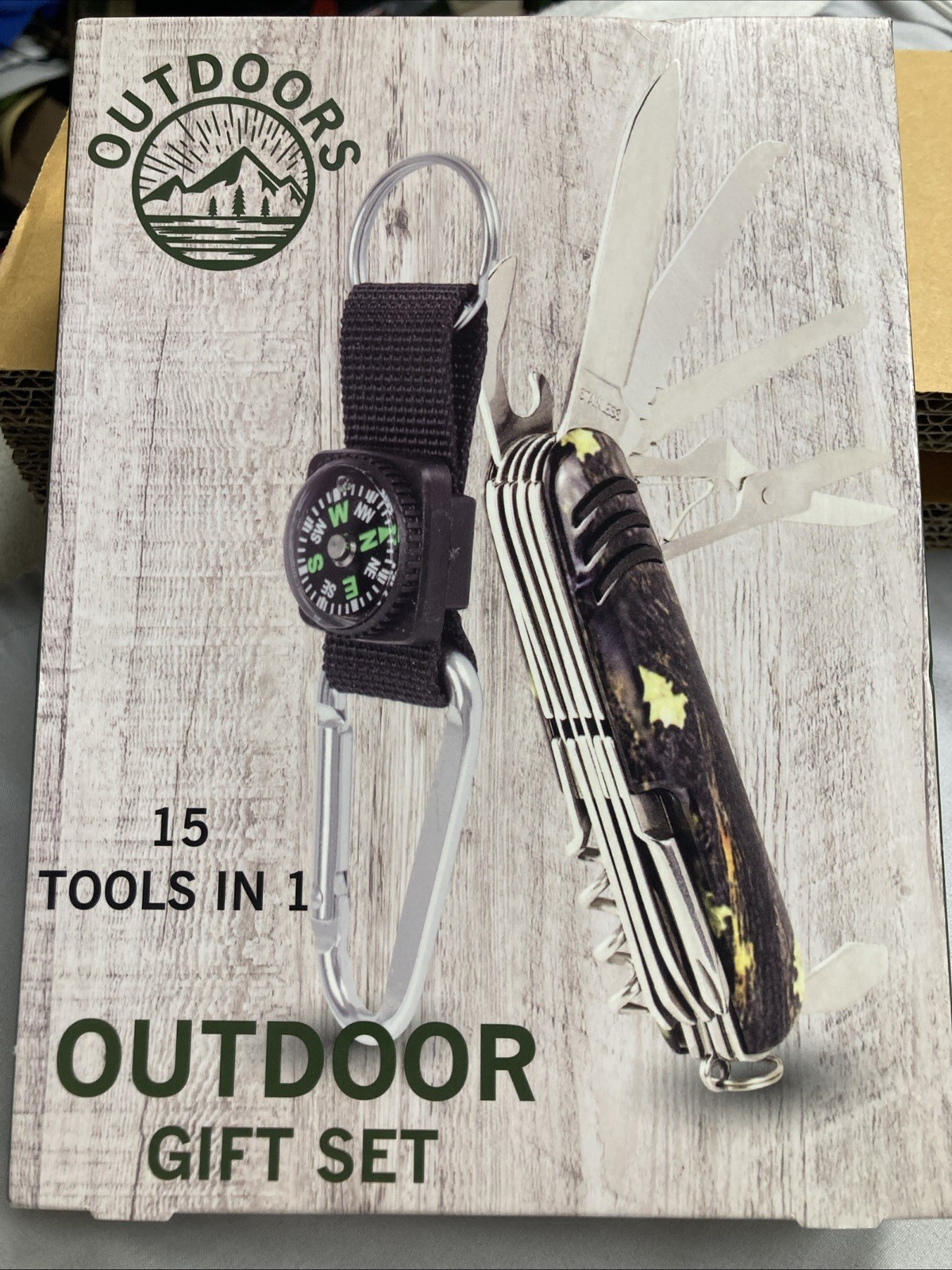 Combo Outdoor Tool Set 2 Pieces 15 In 1 Pocket Camping Fishing New Old Stock