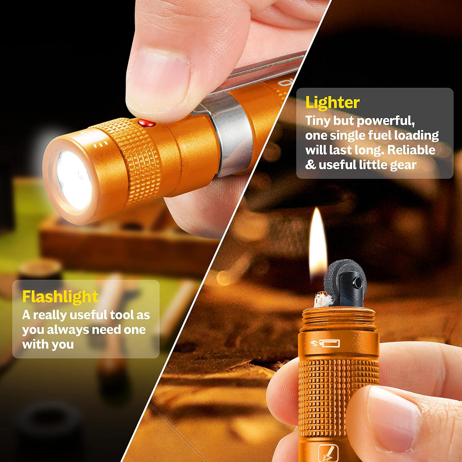 Gifts for Men Women EDC Multitool 5-In-1 Tactical Survival Gear with Flashlight
