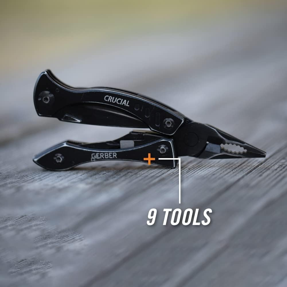 Gear Crucial EDC Multitool Pocket Knife with Clip and Strap Cutter for Camping a