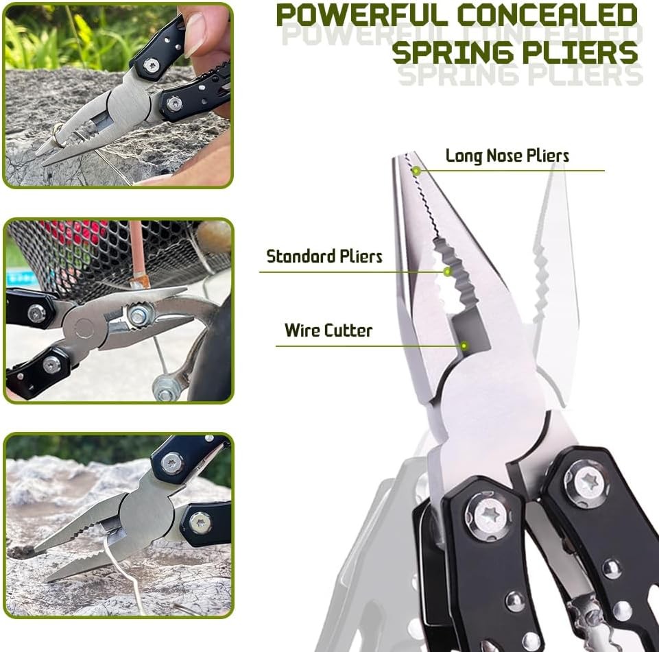 14-in-1 Multitool Pliers with Whistle Gift, Pocket Tool for Men