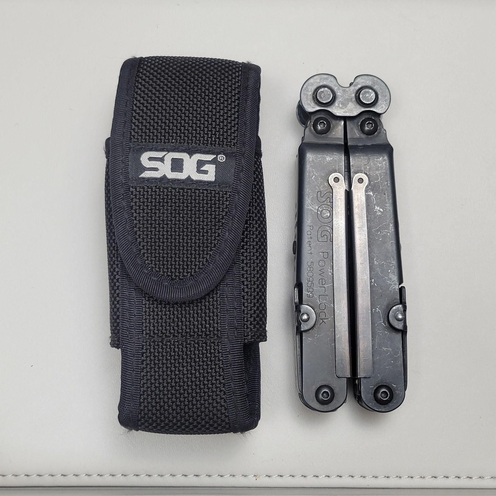 SOG PowerLock Multi-Tool Pliers Black Oxide Finish w/ Sheath B66N