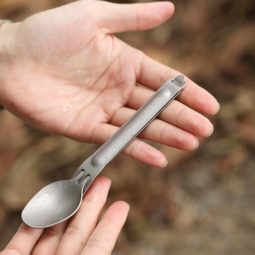 EDC 1 Set Creative Titanium Tableware Portable Spoon + Fork Home Kitchen Tools