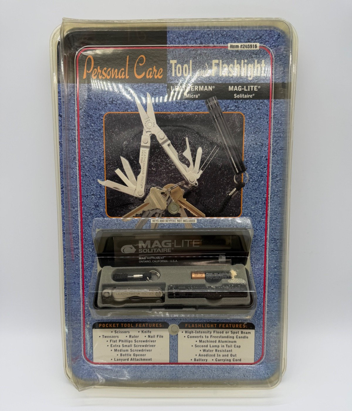Vintage Gift Set Leatherman Micra Multi Tool & MAG-LITE Solitaire Flashlight