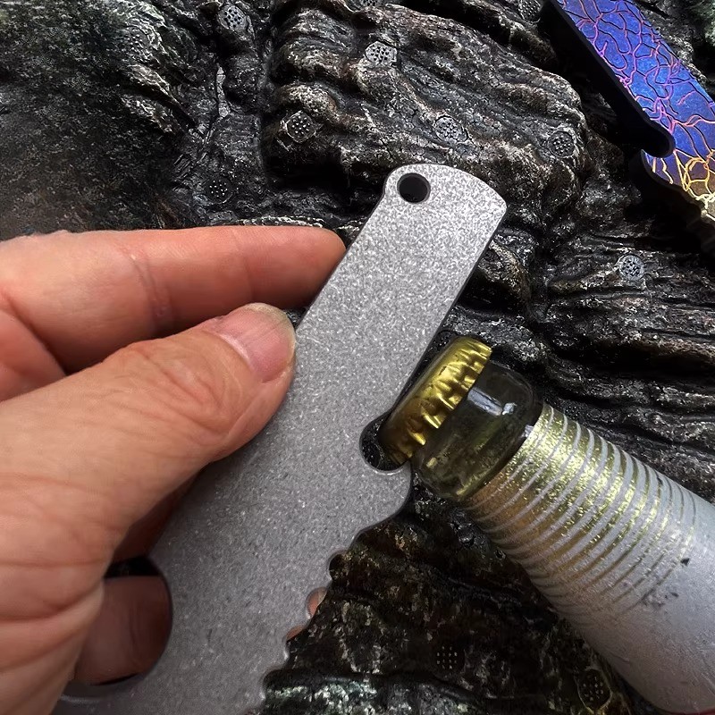 TC4 Titanium Alloy Heavy Duty Pry Bar Outdoor Survival Multi EDC Tool 141mm