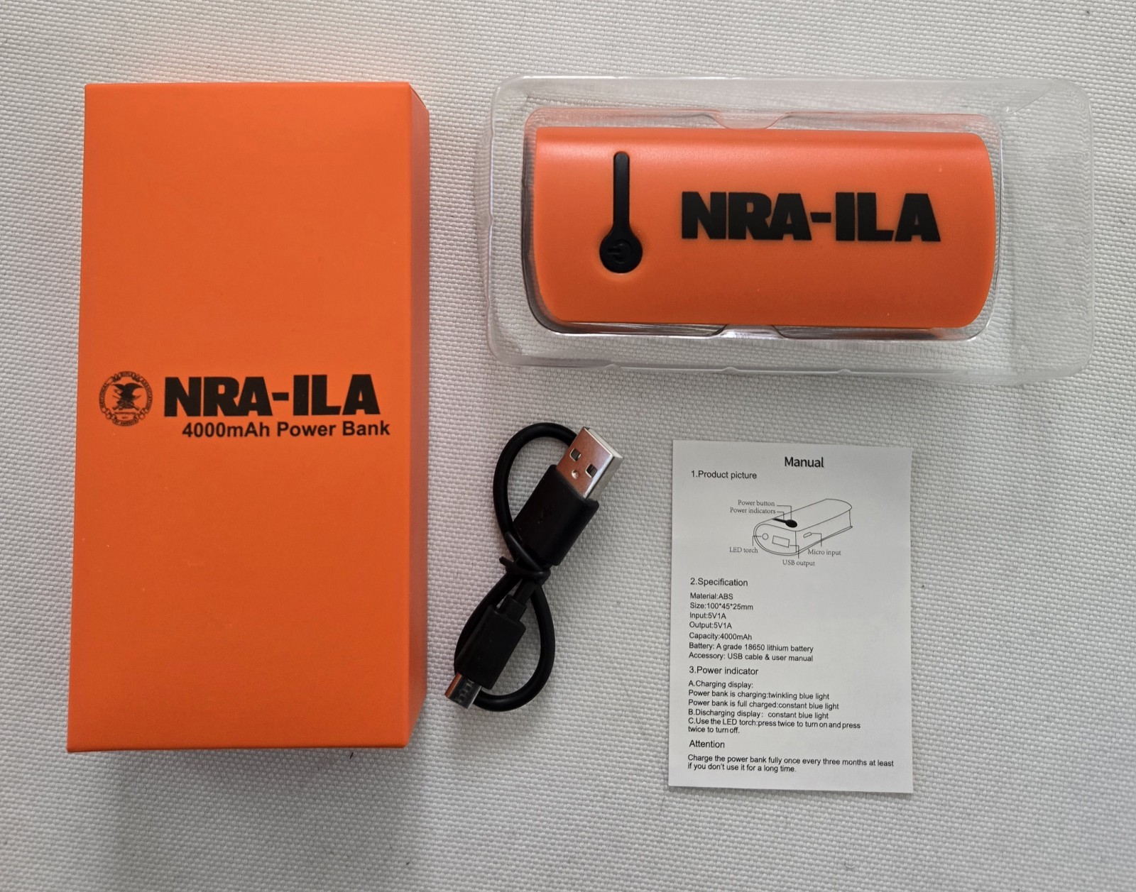 2 Stone River Gear NRA-ILA Items, 10-in-1 Survival Tool + 4000mAh Power Bank
