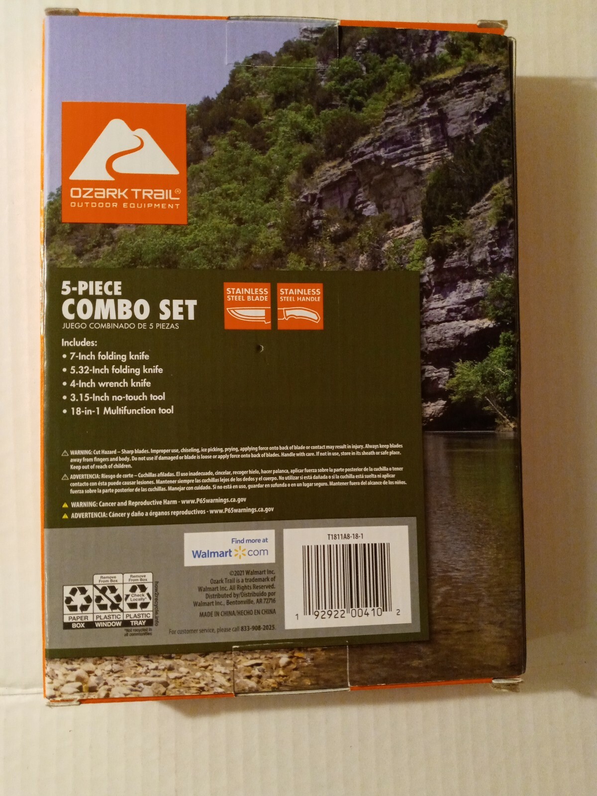 Ozark Trail Outdoor Equipment 5 Piece Combo set Stainless Steel Blades & Handles