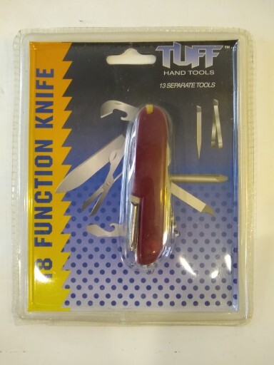 18 Function Red Tuff Tools – Pocket Knife w/ 13 Separate Tools.