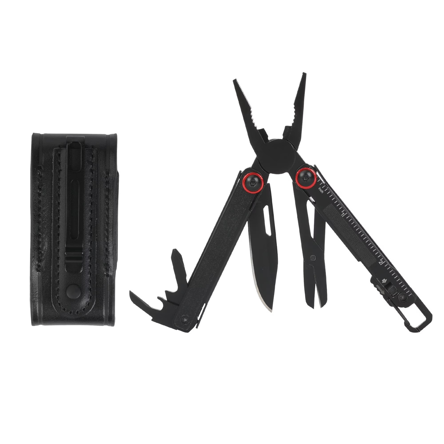 Swiss Tech Uberall 11-in-1 Folding Mini Multi Tool w/ Leather Sheath