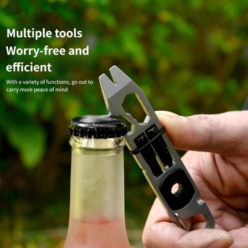Steel Multipurpose Bottle Opener Key Holder Camping Hiking Multitool Keychain