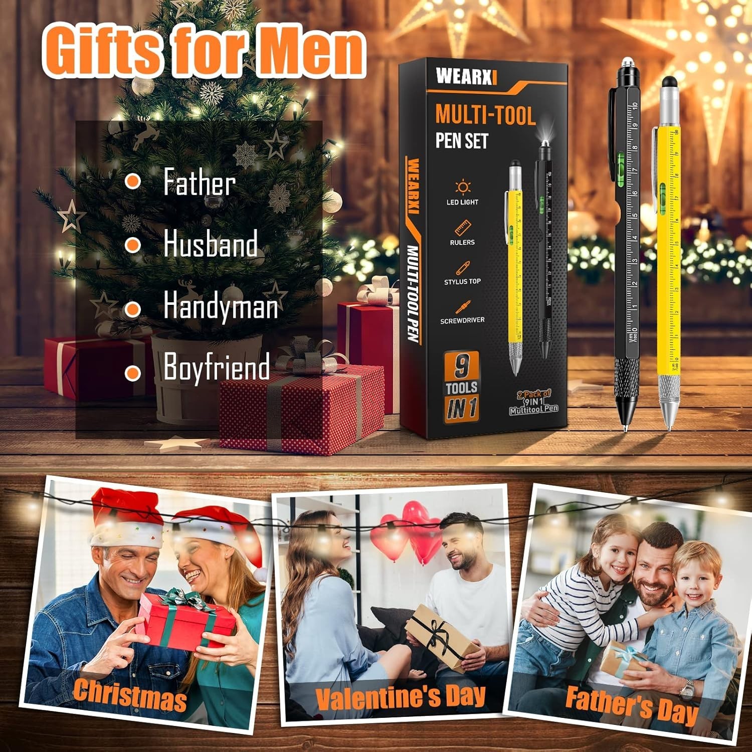 Multifunctional 9-in-1 Pen for Men – Perfect Holiday Gift in Elegant Packaging