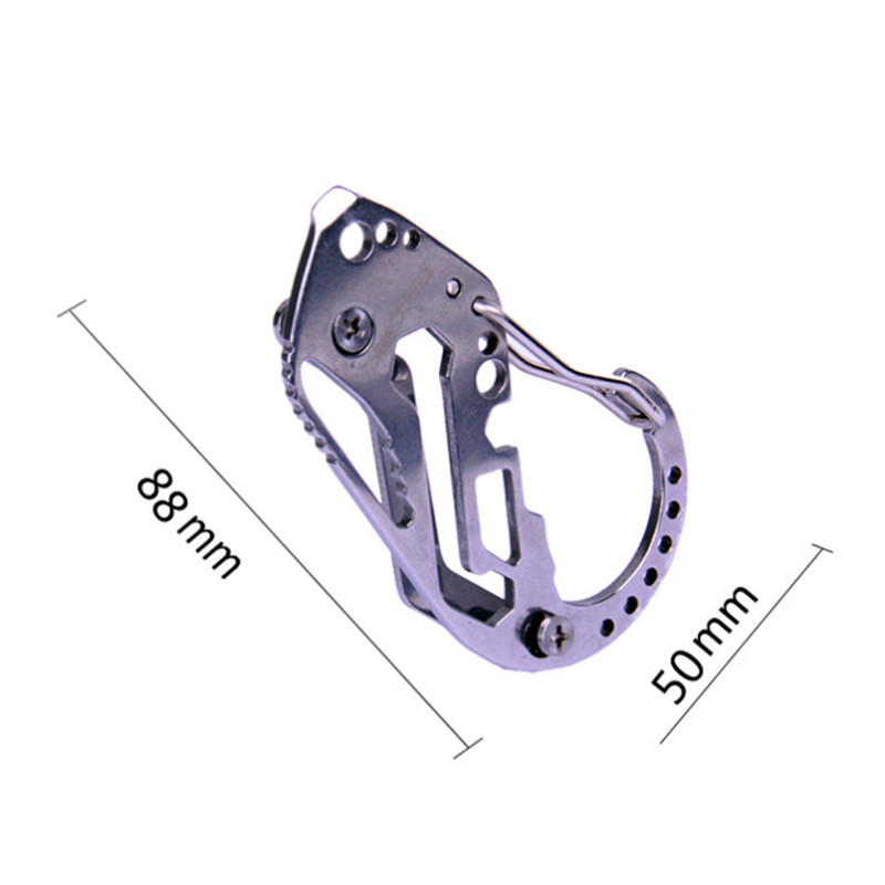 Heavy Duty Carabiner Keychain Multi Tool Bottle Opener EDC Key Clip