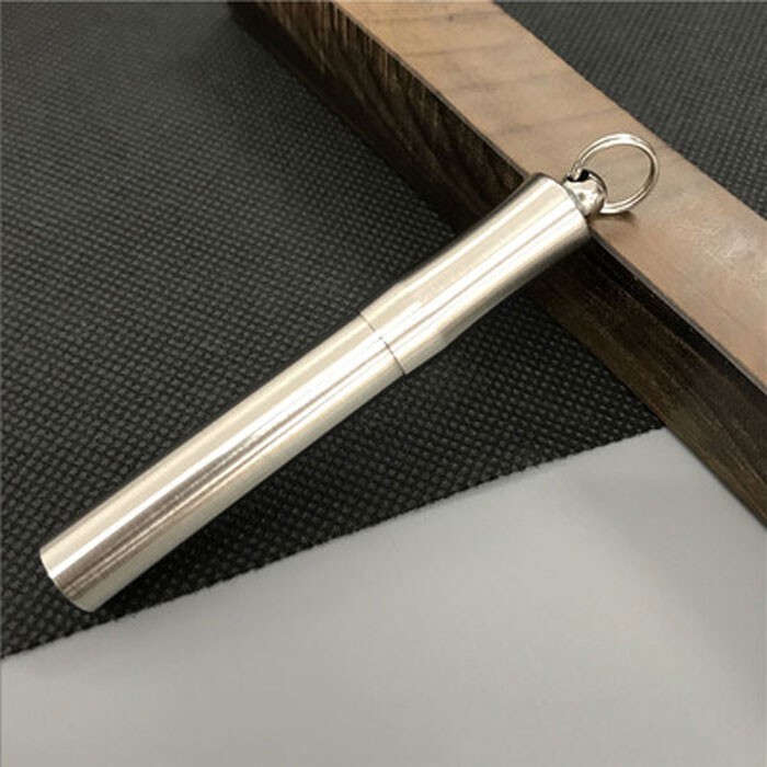 EDC Outdoor TC4 Titanium Alloy Waterproof Container Box Pendant Tweezers