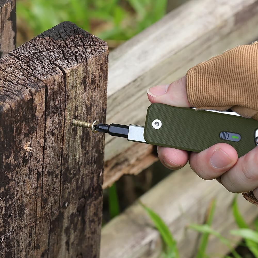 S503G 9-in-1 Mini EDC Pocket Knife Multitool with G10 Handle, Scissors, Screw…