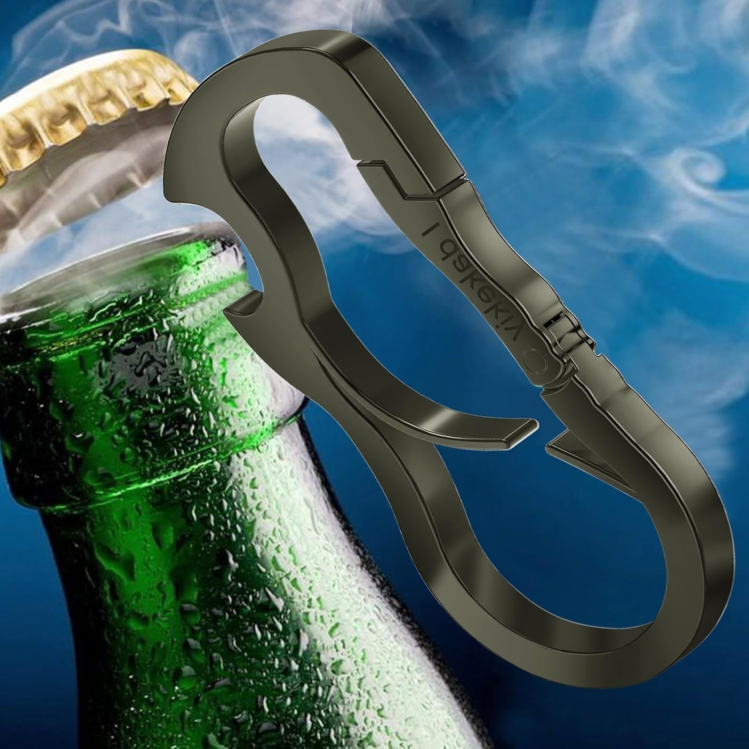 Dual Carabiner Keychain Tool with Bottle Opener – Stylish & Lightweight Design