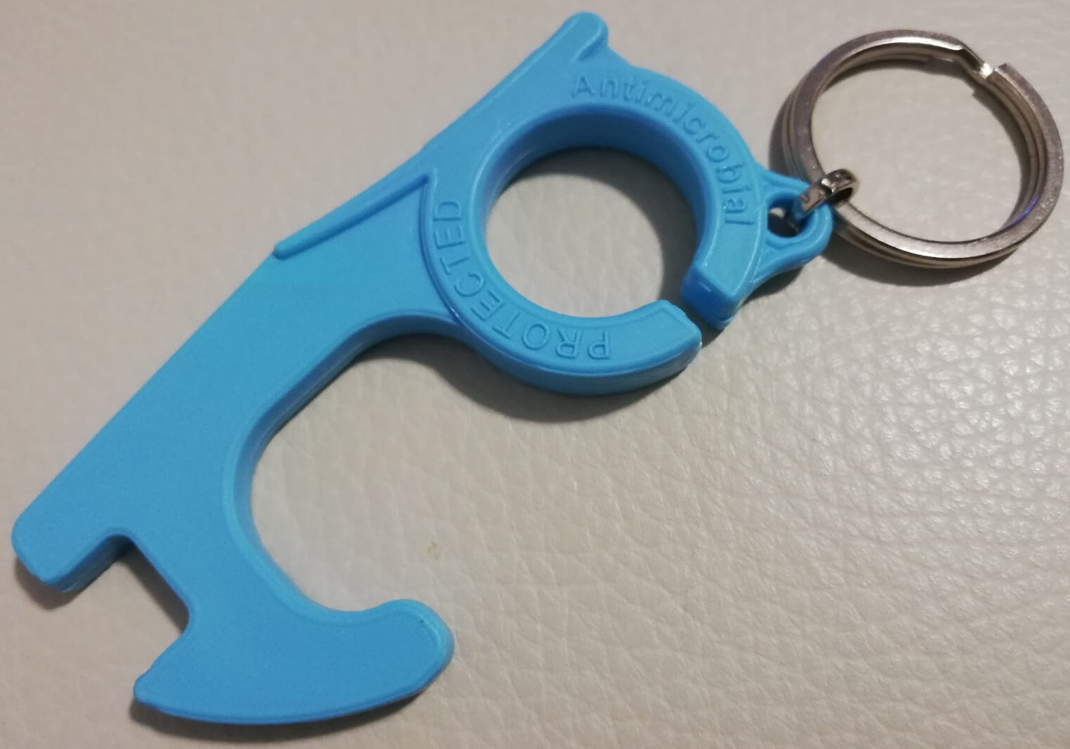 Germ Virus Free NO TOUCH Hands-Free Door Opener Key Chains ABS W/RING TURQUOISE
