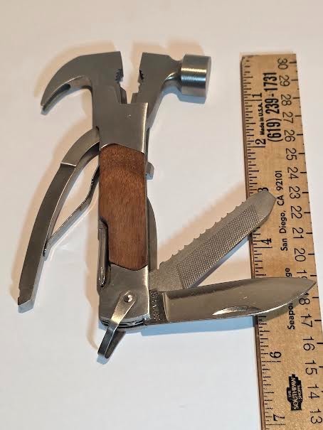 Sheffield The Hammer 14-in-1 Multi-tool Polished Stainless Steel Hardwood Handle