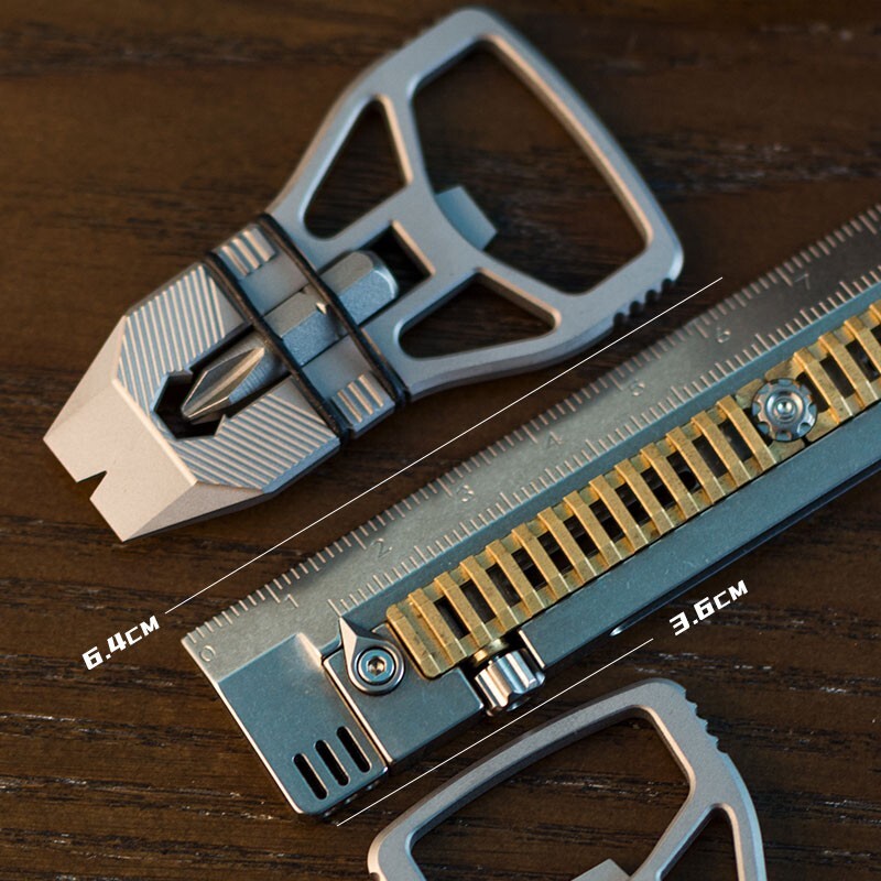 Titanium Alloy Keychain Pry Bar Crowbar Bottle Opener Outdoor Multi EDC Tools