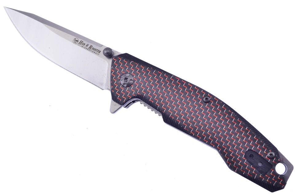 Hen & Rooster HRI-300 Carbon Fiber – Ball-Bearing Linerlock, 3.0″ D2 Blade