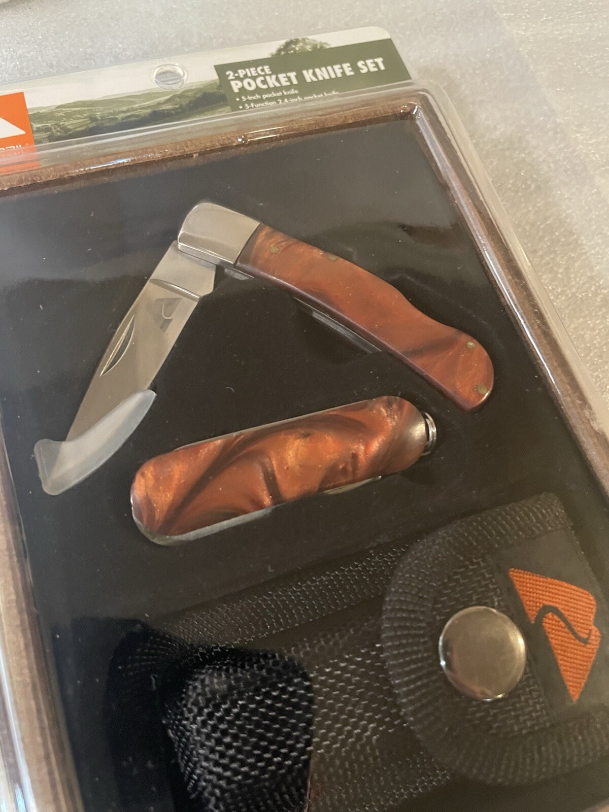 Ozark Trail Camping Hiking 2pc Pocket Knife Set 5 in 1 Multifunction Tool Kit