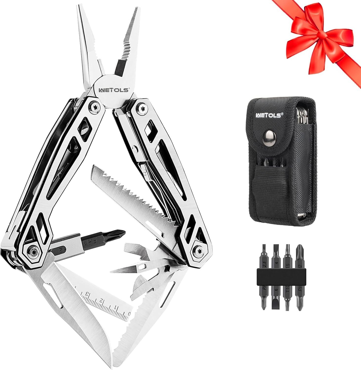 Compact 21-in-1 Pocket Multitool with Sheath – Perfect for Camping & Repairs
