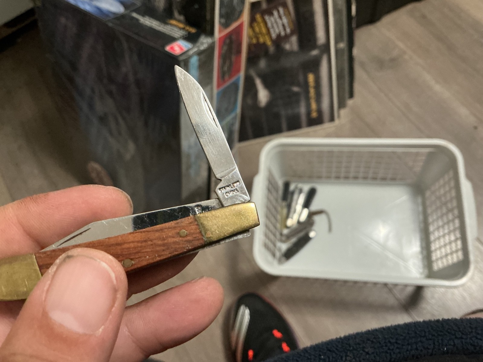 Wood Handle Pocket Knife w/ 2 Blades 2″ Stainless