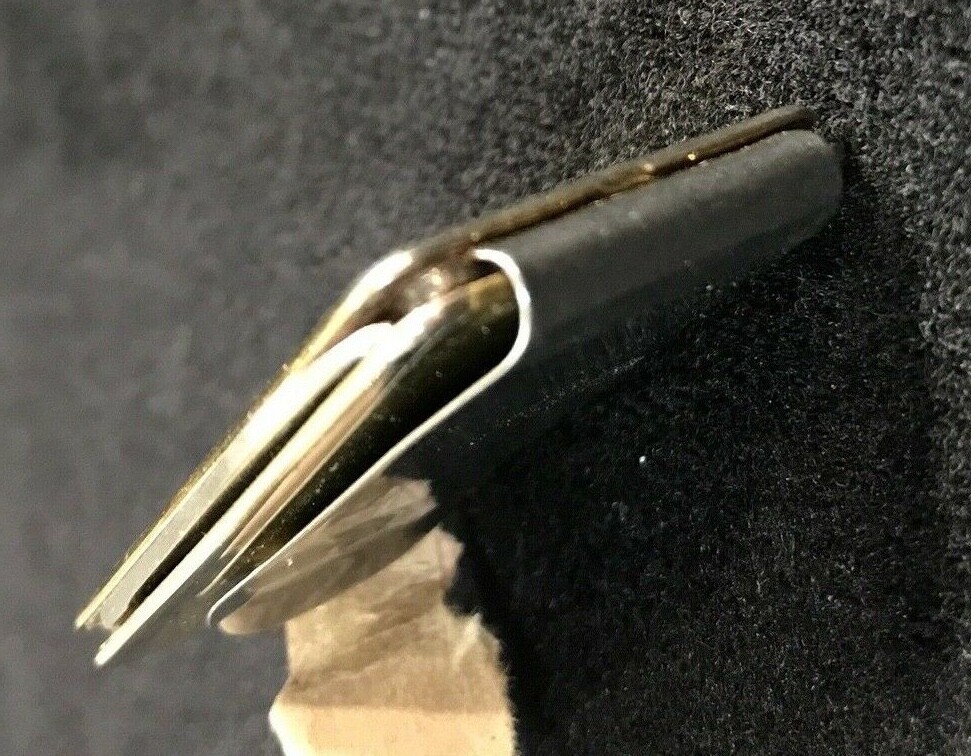 Money Clip Knife Nail File Card Holder Ceramic Insert BARLOW Gold/Silver Tone