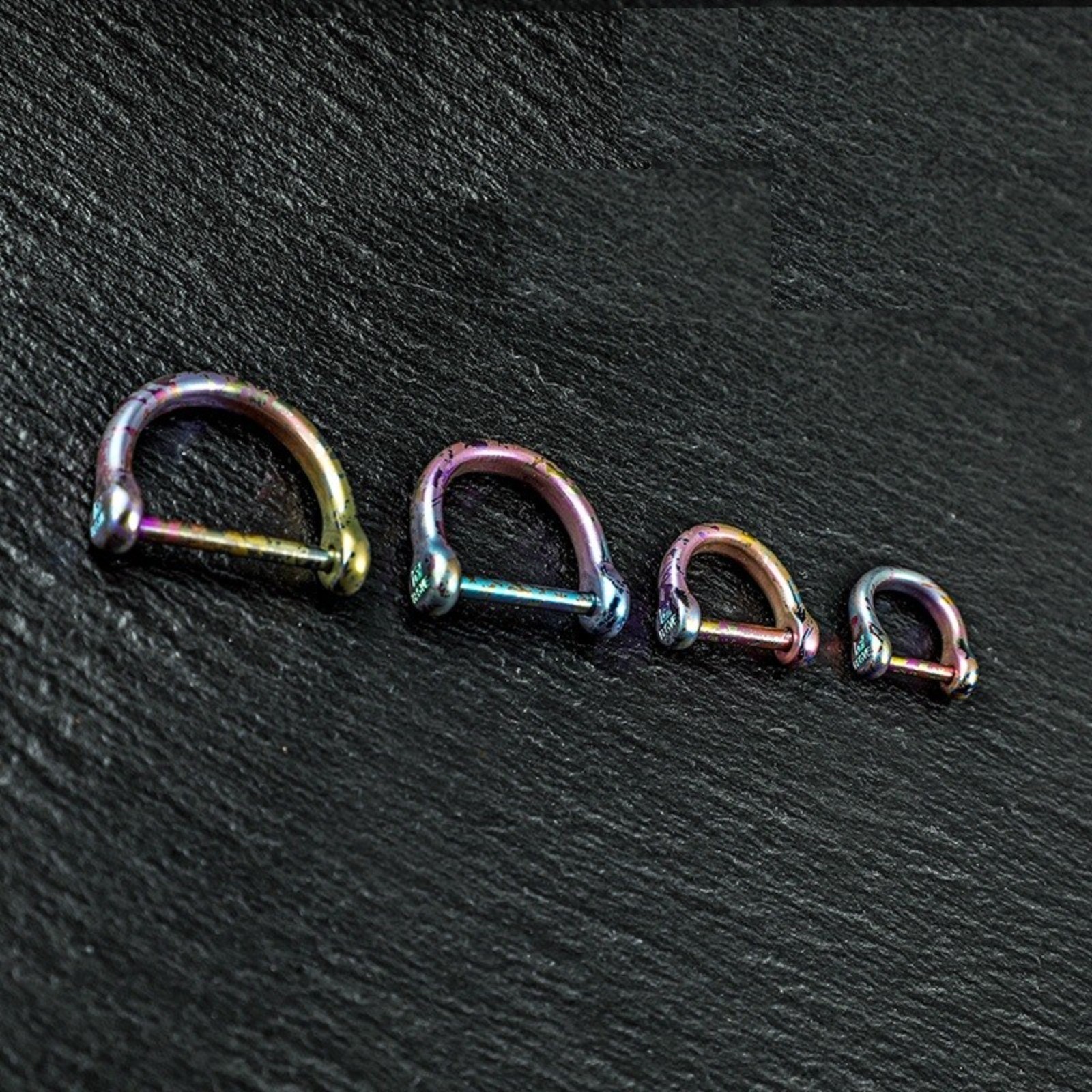 Titanium D Key Ring Screw Shackle Car Fob Holder Keychain Horseshoe Buckle Clasp