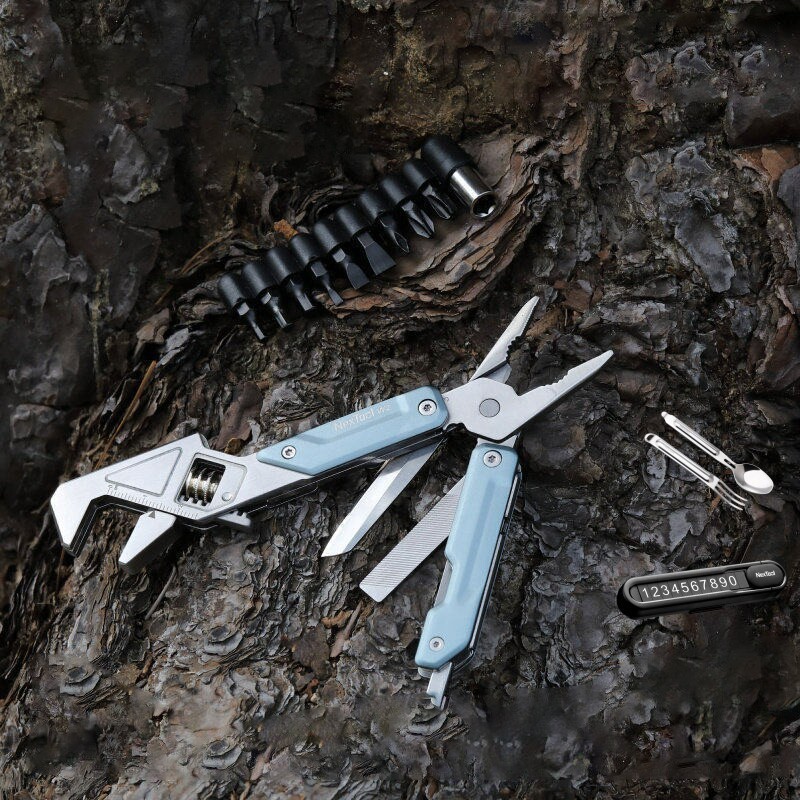 Multitool Pliers with Adjustable Wrench Bit Set EDC Camping Repair Tool