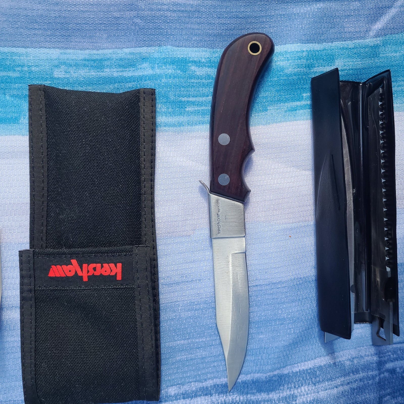Vintage Japan Kershaw Kai Knife Lot, Fishing Butcher, Interchangeable Set Signed