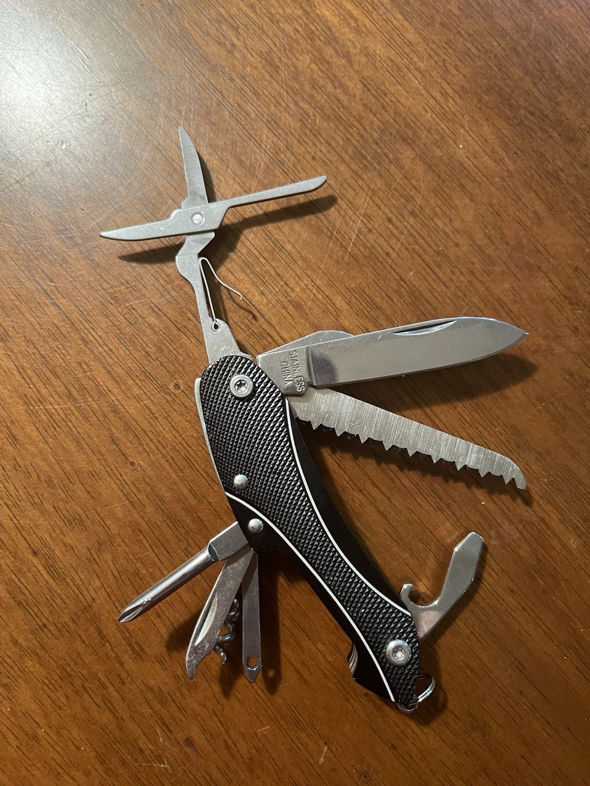 Multifunction Tactical 8 Blade & Utility Tool Black Stainless Steel With Case