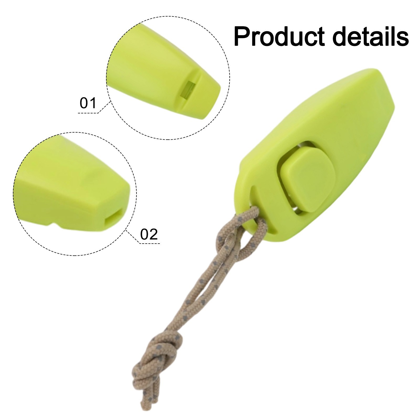 Outdoor Safety Whistle with Attached Rope for Hiking and Mountaineering