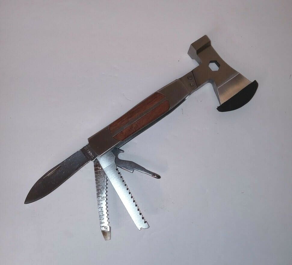 Sheffield Camper 12-In-1 Multi-Tool 12301 Axe Head Saw Hammer Screwdriver New
