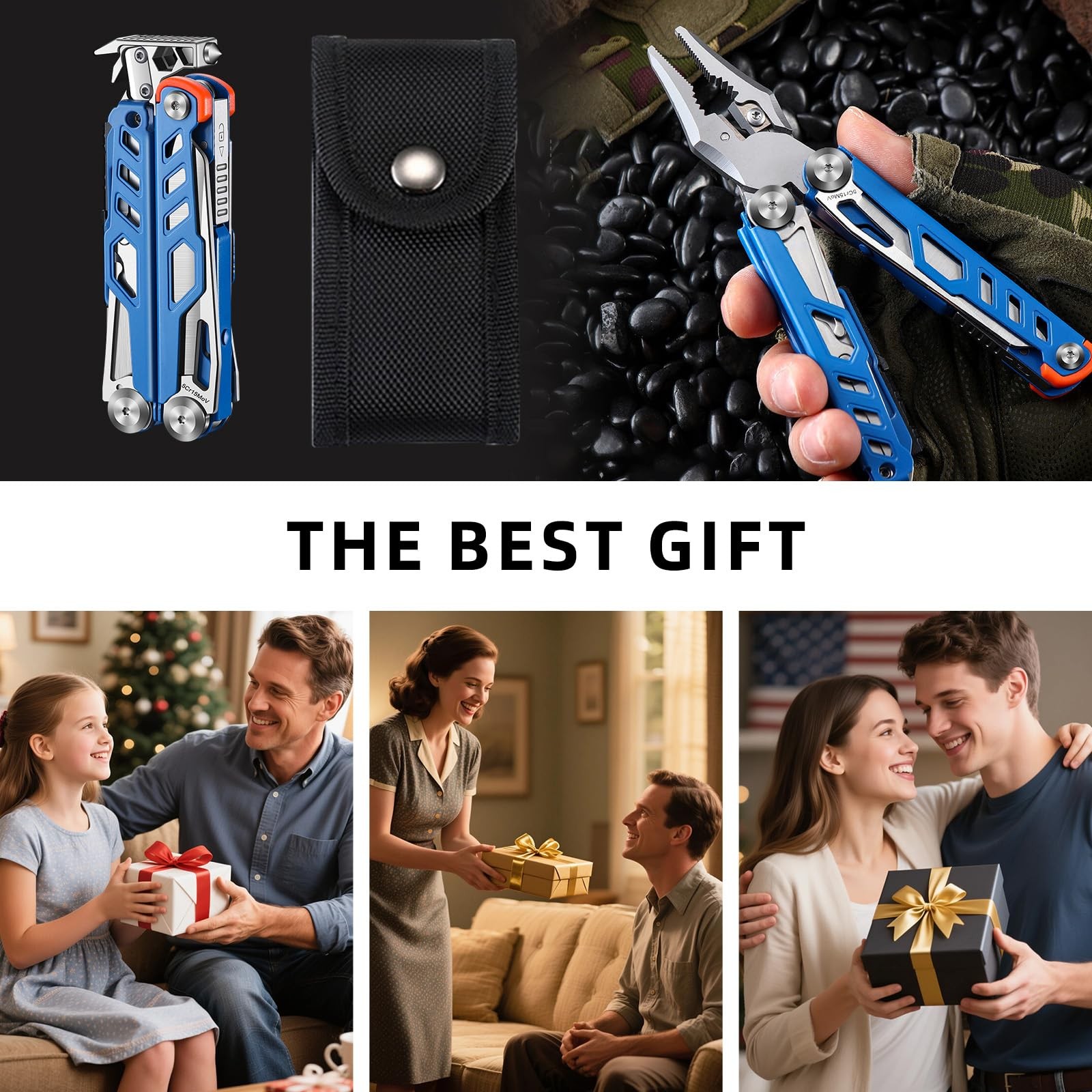 23-in-1 Multitool Pliers with Scissors, Wire Cutters, Window Breaker, Flint, …