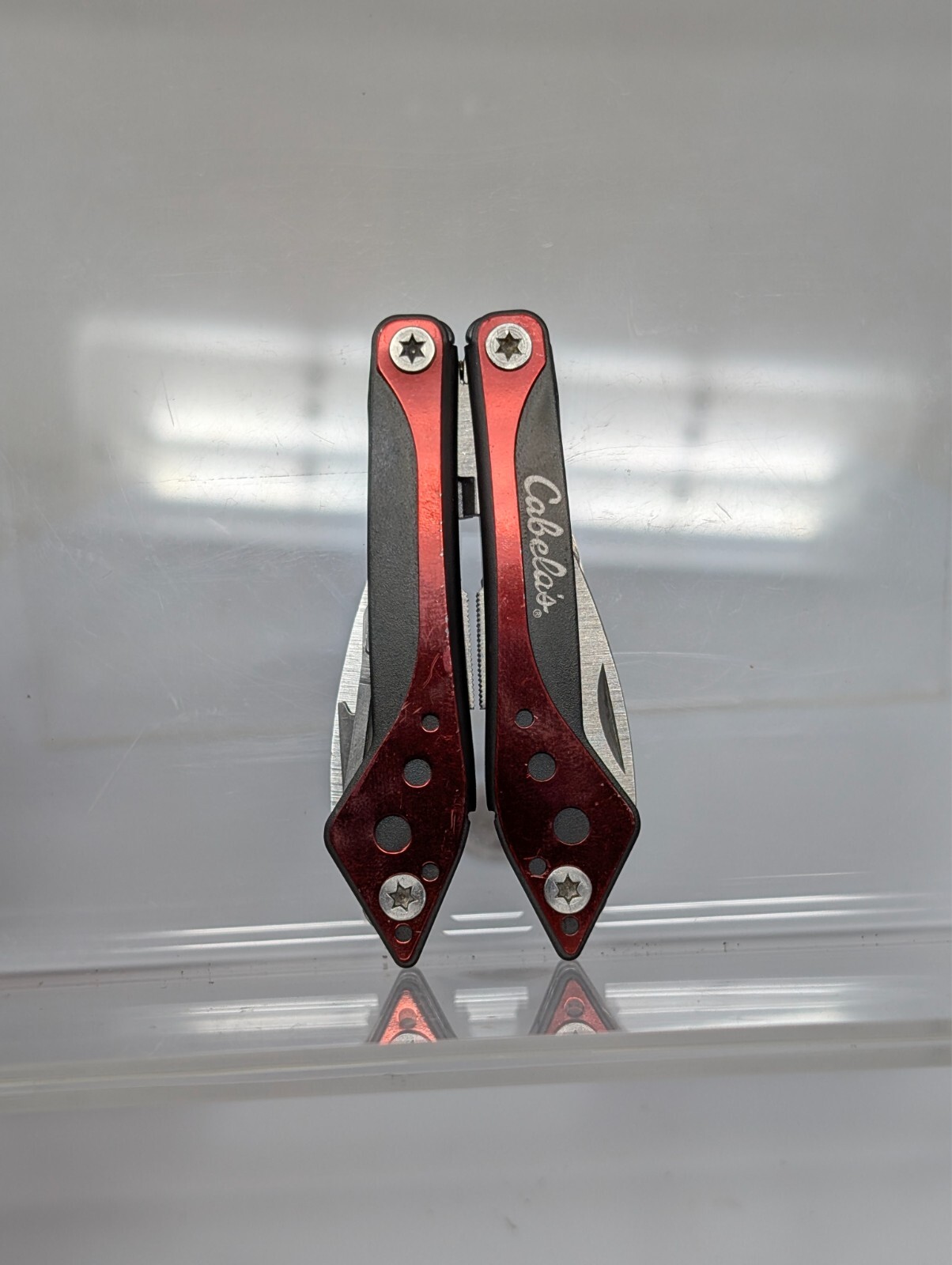 Cabela’s 7-in-1 Mini Multi Tool – Cherry Red, With Nylon Case EDC