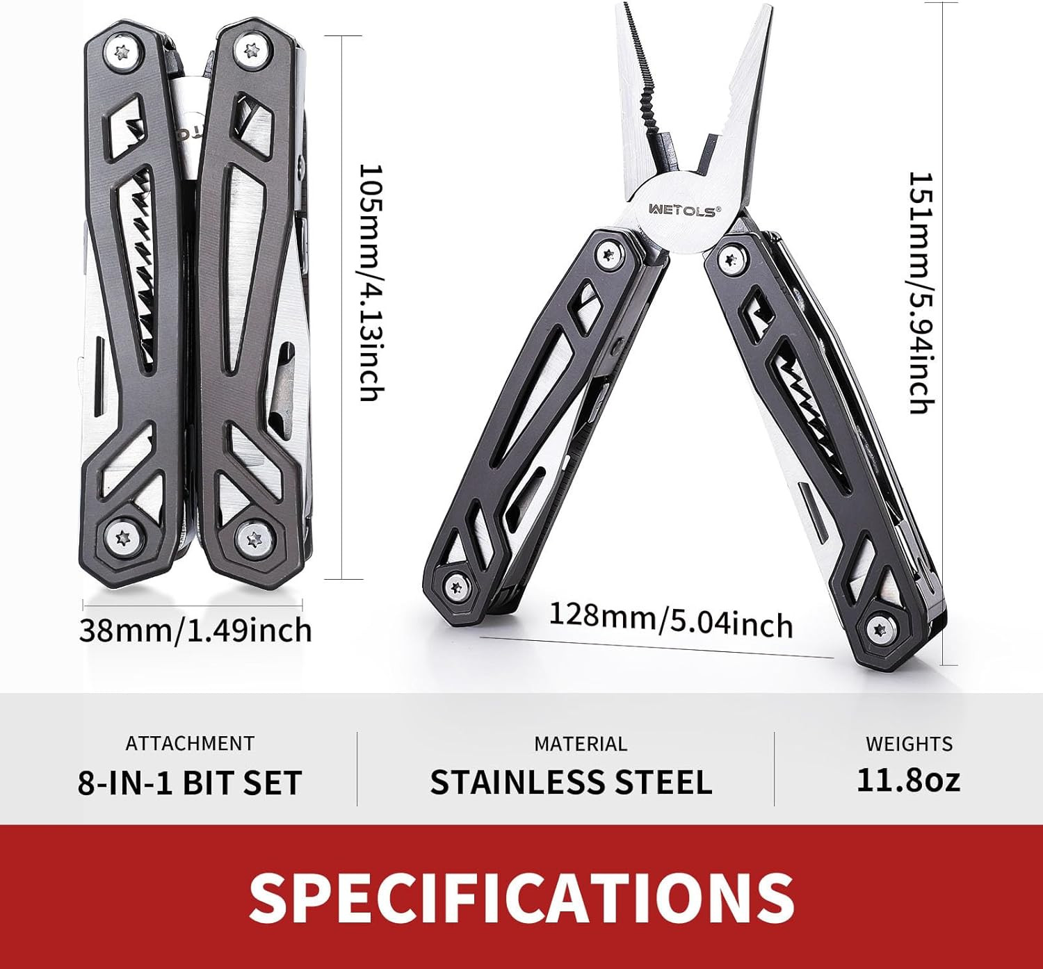 Father‘S Day Gifts for Men Dad Him, 21-In-1 Multitools with Pocket Knife, Stain
