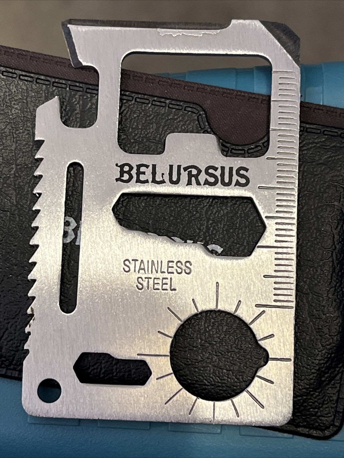 BELURSUS 11-Tools-in-1 Multipurpose Silver Beer Bottle Opener/Portable Wallet