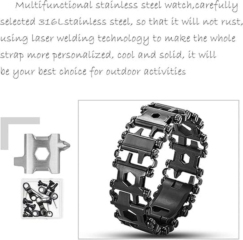 Multitool Bracelet 29 in 1 Tools Bracelet for Men, Stainless Steel Multi-Functio