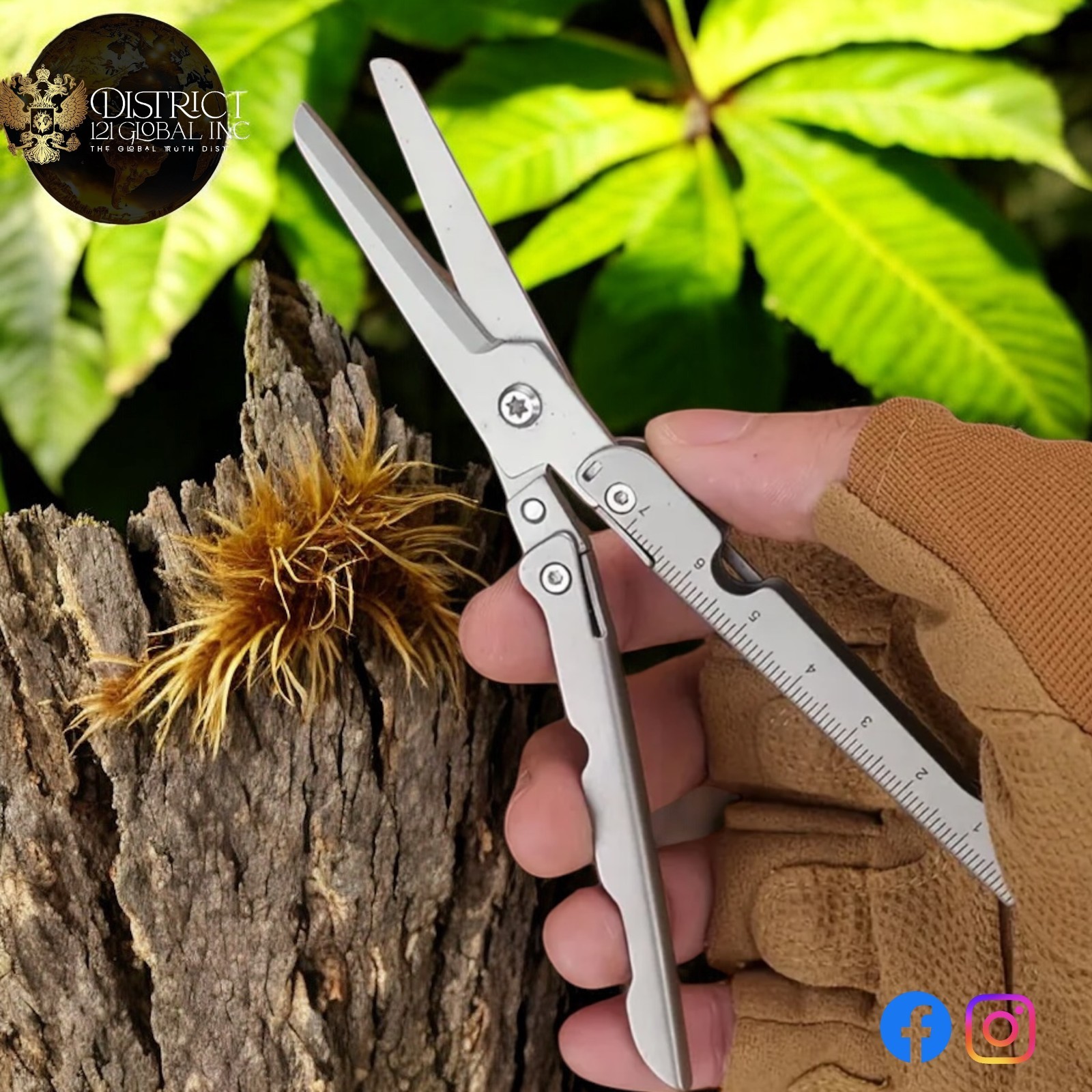 Compact Multi Tool Folding Stainless Steel Scissors For Bug Out Bags EDC