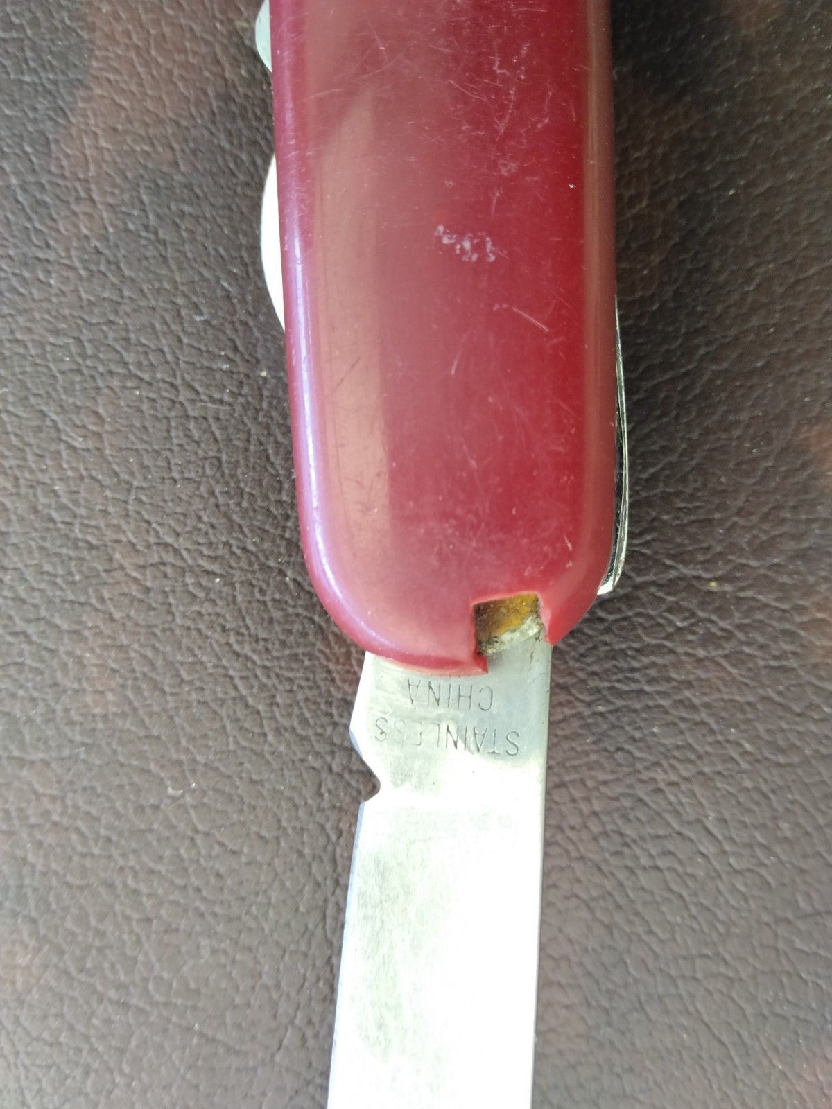 Red Multi-Tool Pocket Knife Stainless Steel with Saw, Scissors, Corkscrew