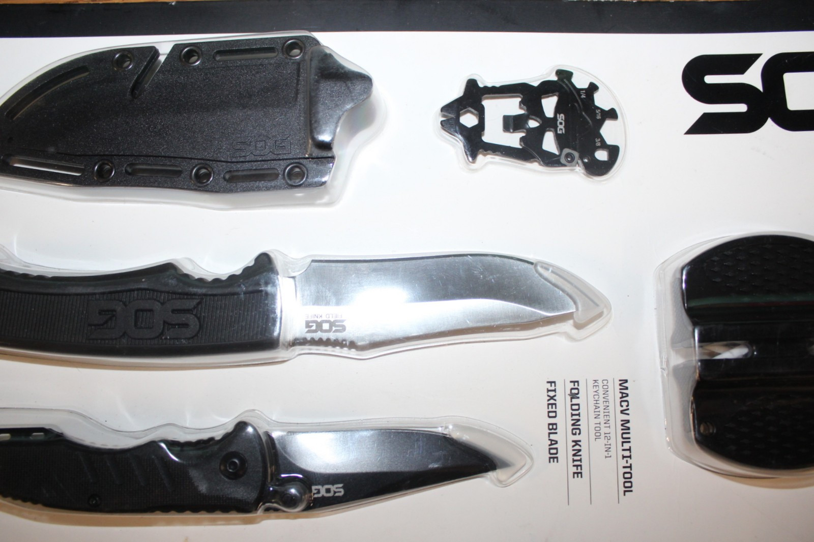SOG Multi Tool 2 Knife Set With Sharpening Stone Made in The USA AO4077785