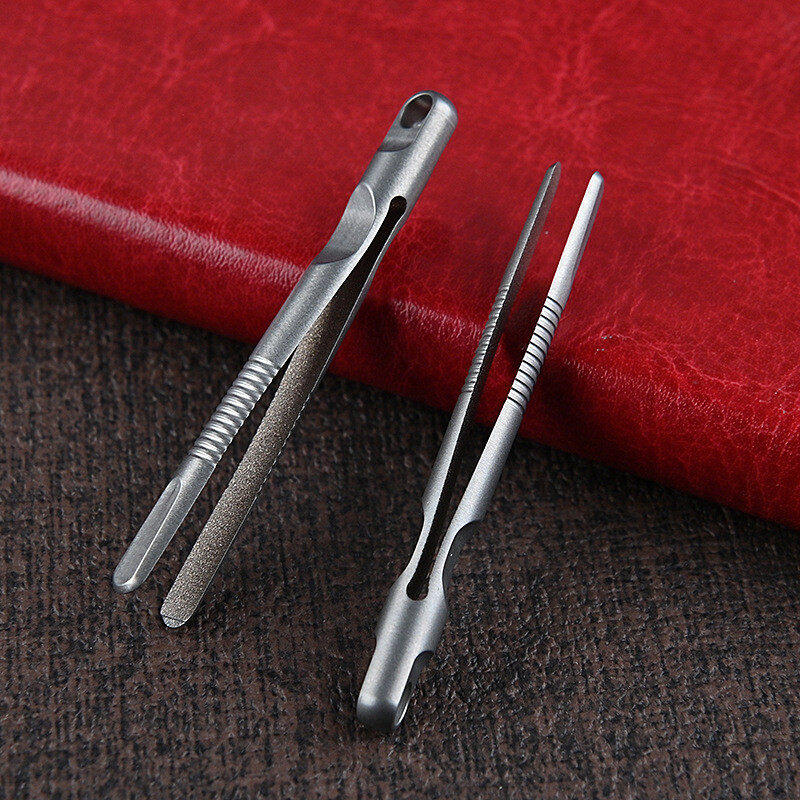 Mini Titanium Tweezer EDC Keychain Portable Tweezers Outdoor Camping Tool Gifts