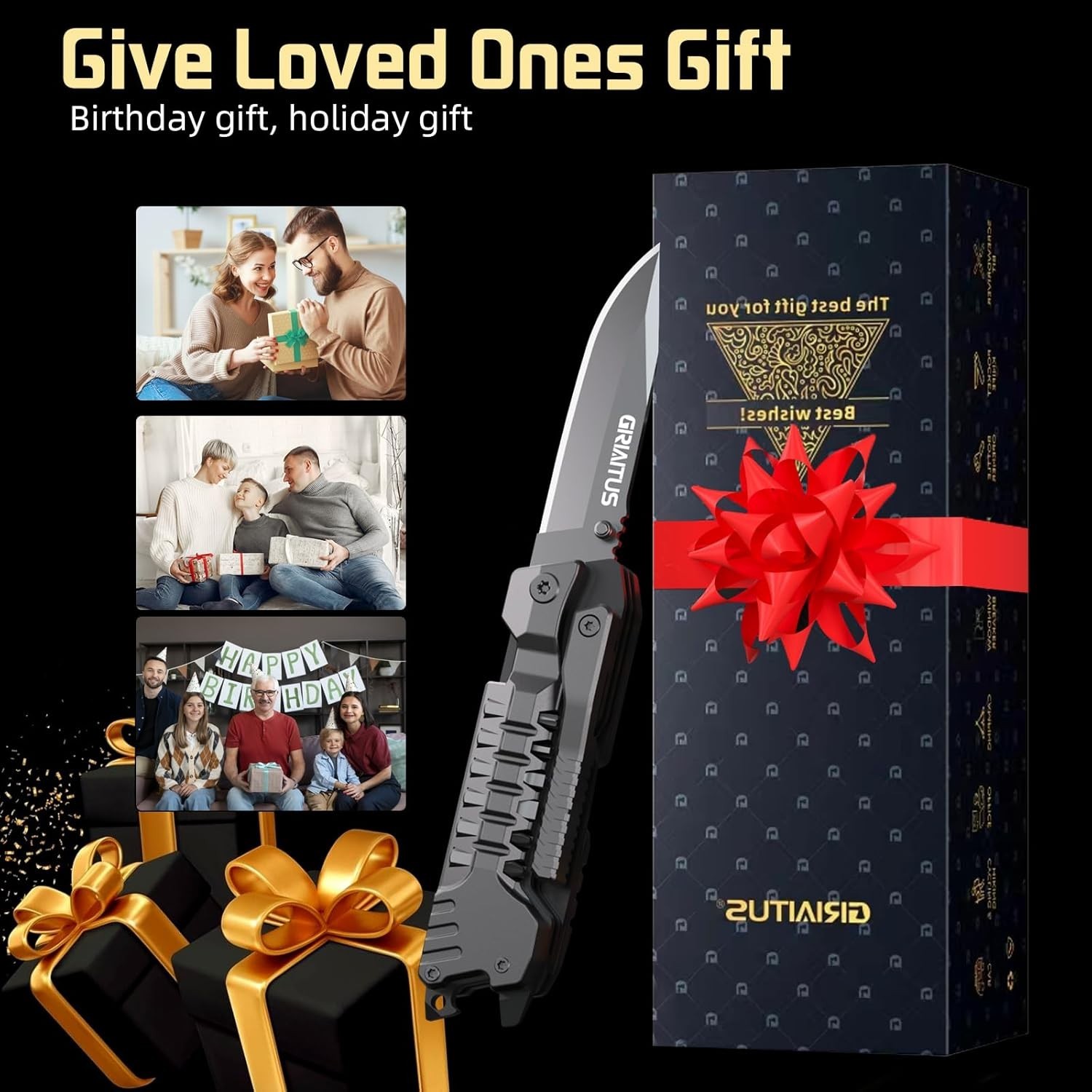 Gifts for Adventurous Men: Compact 17-in-1 Multi-Tool Knife with Safety Lock