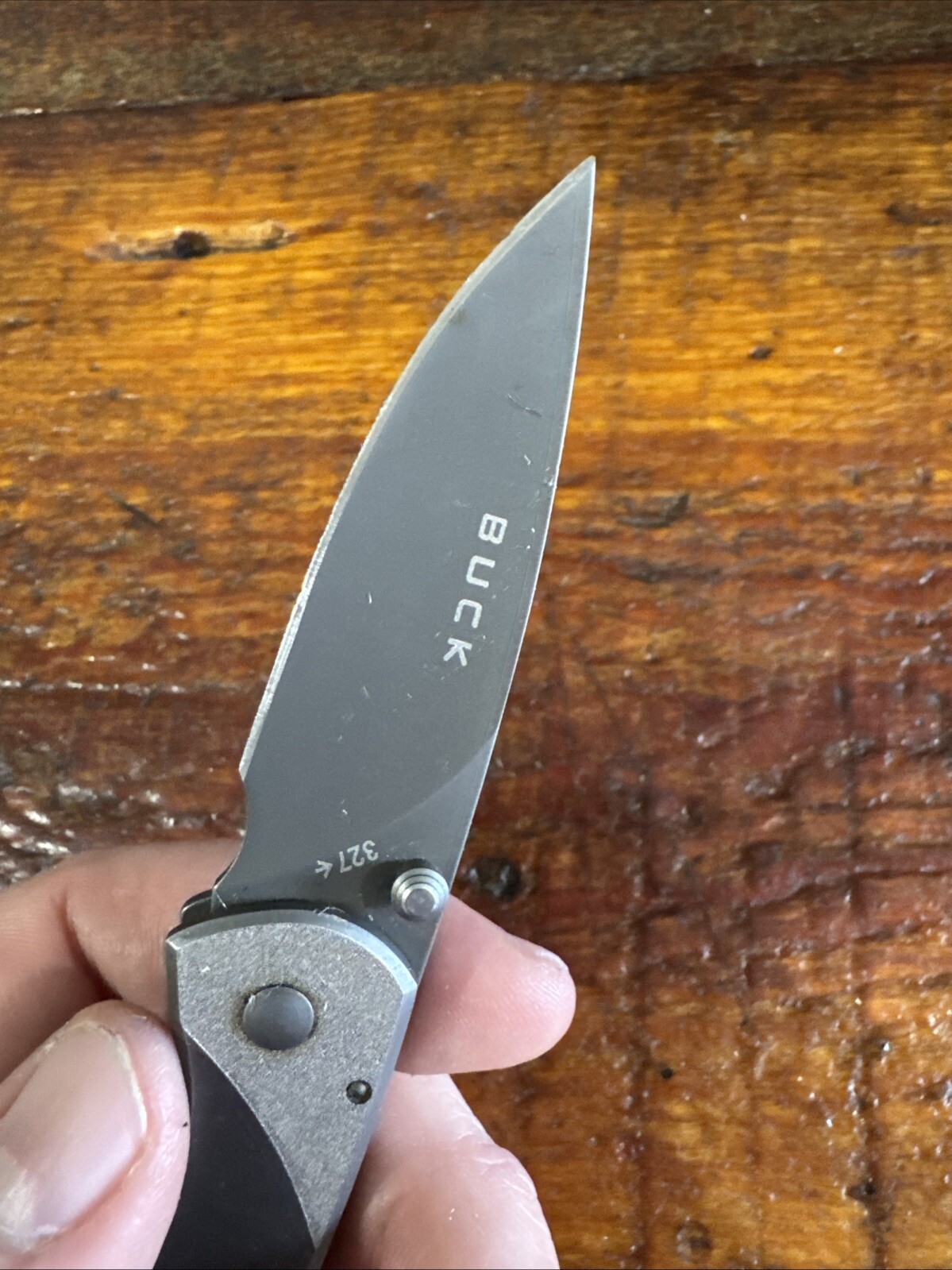 Buck Knives 327 Nobleman Framelock Titanium Folding Pocket Knife. Engraved Saul