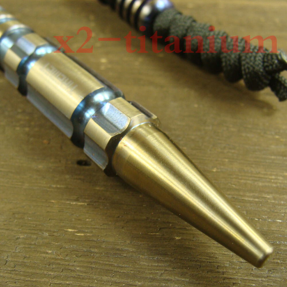 Titanium Alloy Blue/Brown EDC Pocket tool stick Lanyard bead anti-allergy XH451D