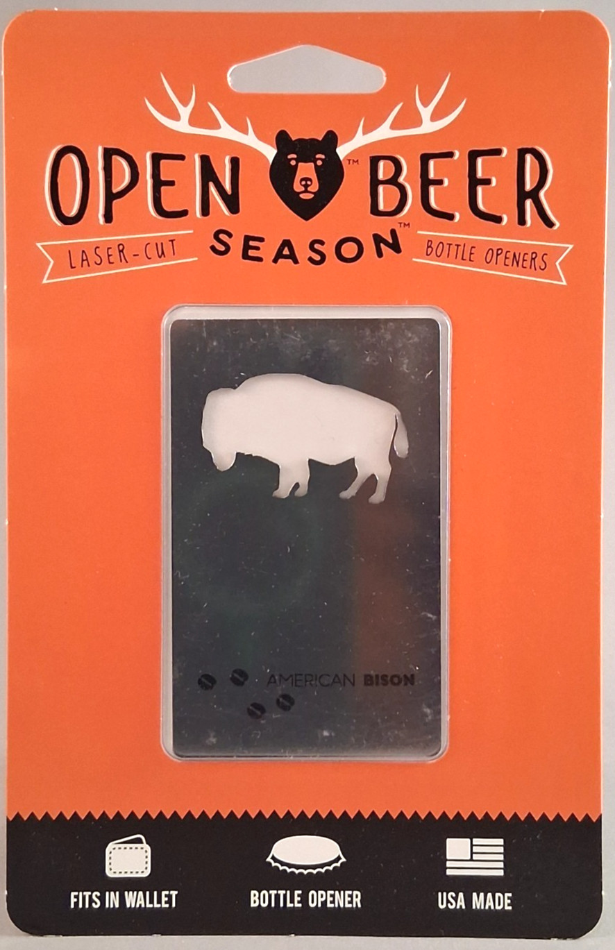 BOTTLE OPENERS -Bison / FIT IN WALLET /STAINLESS STEEL /100% LASER CUT /USA MADE