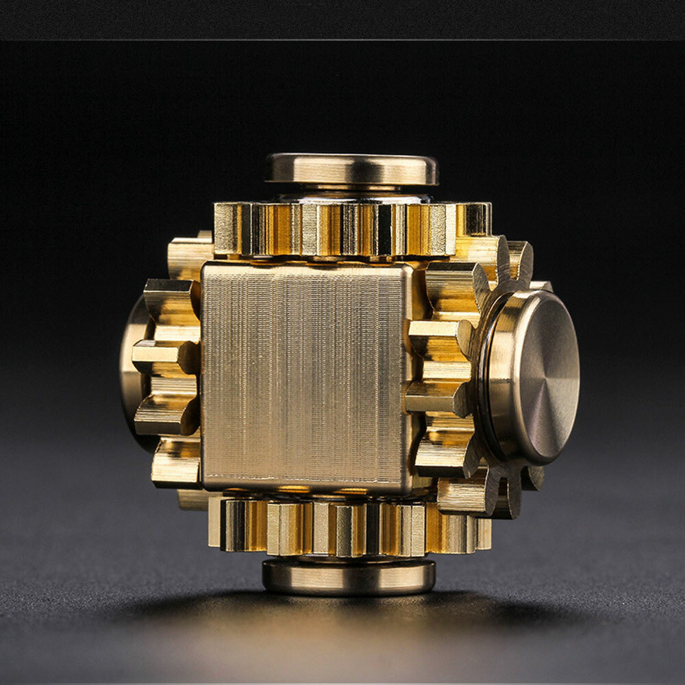 EDC Gear Linkage Brass Gyroscope Fingertips Spinning Top Gearwheel Gyro Toy Gift