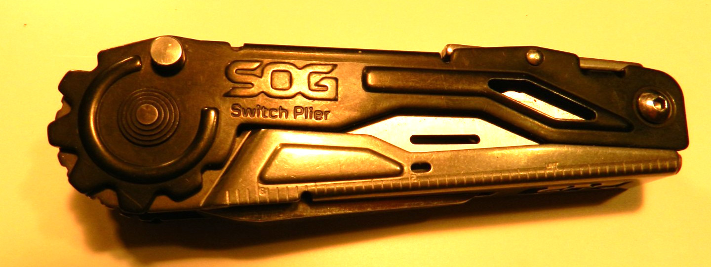 SOG Switchplier Multi Tool Several Essential Tools w/ Black Stainless Handles